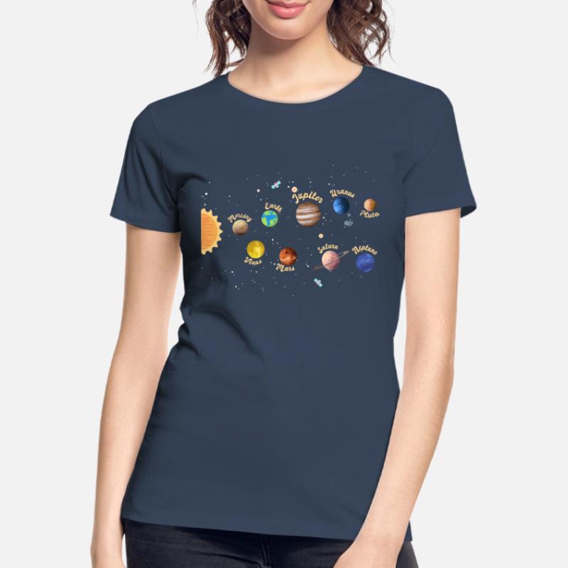 Solar System Planets Kids Knowledge Outer Space Women's Premium Organic T-Shirt