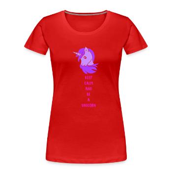 unicorn keep calm - Frauen Premium Bio T-Shirt - Navy - Vorne - Mia (176cm)