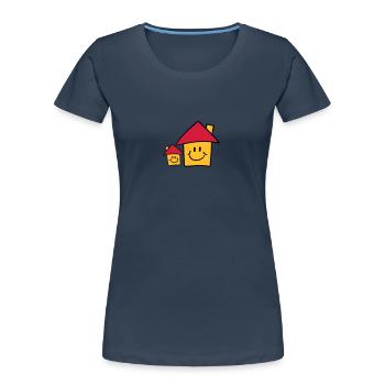 Süße Papa Mama Kind Haus Familie - Frauen Premium Bio T-Shirt - Navy - Vorne - Mia (176cm)