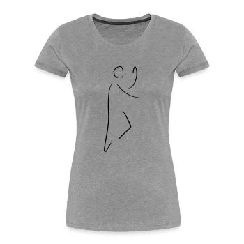 Qigong Line Art – Minimalistisch - Frauen Premium Bio T-Shirt - Navy - Vorne - Mia (176cm)