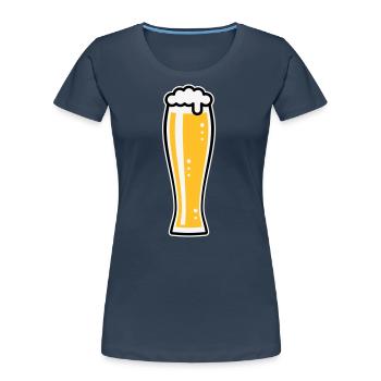 Wheat Beer Glass (Weiss Beer / Beer Drinker / 3C) - Women's Premium Organic T-Shirt - navy - Front - Mia (176cm)