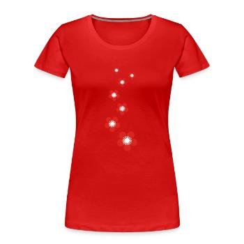 kirschblüten - Frauen Premium Bio T-Shirt - Navy - Vorne - Mia (176cm)