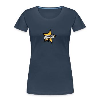 Limited Edition Star - T-shirt bio Premium Femme - bleu marine - Devant - Mia (176cm)