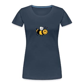 Niedliche Süße Kleine Biene - Frauen Premium Bio T-Shirt - Navy - Vorne - Mia (176cm)
