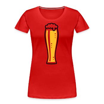 Wheat Beer Glass (Weiss Beer / Beer Drinker / 2C) - Women's Premium Organic T-Shirt - navy - Front - Mia (176cm)