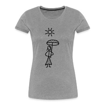 Frau mit Sonnenschirm - Frauen Premium Bio T-Shirt - Navy - Vorne - Mia (176cm)