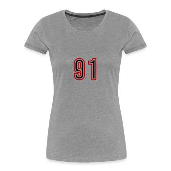 91 Number Years Jersey - Women's Premium Organic T-Shirt - navy - Front - Mia (176cm)