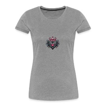 Heart Crown Love - Women's Premium Organic T-Shirt - navy - Front - Mia (176cm)