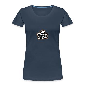 L’équipe Zrce - T-shirt bio Premium Femme - bleu marine - Devant - Mia (176cm)