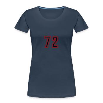 72 Number Years Jersey - Women's Premium Organic T-Shirt - navy - Front - Mia (176cm)