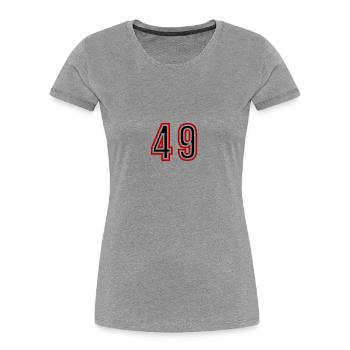 Maillot 49 Années - T-shirt bio Premium Femme - bleu marine - Devant - Mia (176cm)