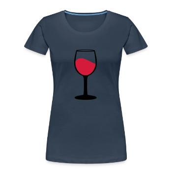 Weinglas, Wein - Frauen Premium Bio T-Shirt - Navy - Vorne - Mia (176cm)