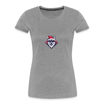 Husky chien Noël cool - T-shirt bio Premium Femme - bleu marine - Devant - Mia (176cm)