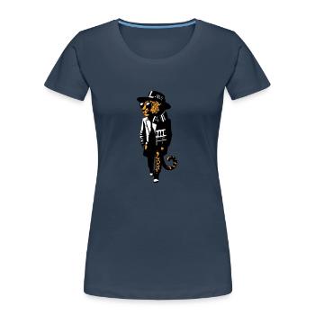 Leopard dandy - Women's Premium Organic T-Shirt - navy - Front - Mia (176cm)