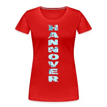 Hanover Allemagne City Font Skyline Accueil - T-shirt bio Premium Femme - bleu marine - Devant - Mia (176cm)