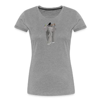 Elefant Amsel Rotkehlchen Blaumeise Zaunkönig - Frauen Premium Bio T-Shirt - Navy - Vorne - Mia (176cm)