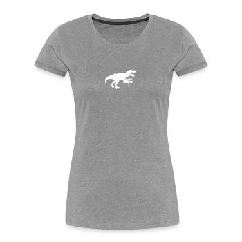 T-Rex Retro Recorder Silhouette - T-shirt bio Premium Femme - bleu marine - Devant - Mia (176cm)
