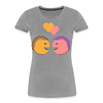 Gesicht Liebe Herz Geschenk - Frauen Premium Bio T-Shirt - Navy - Vorne - Mia (176cm)