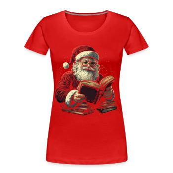 Weihnachtsmann Frauen Männer Kinder Weihnachten - Frauen Premium Bio T-Shirt - Navy - Vorne - Mia (176cm)