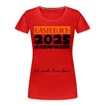 Jugendweihe 2025 Gästebuch Geschenk Mädchen Jungen - Frauen Premium Bio T-Shirt - Navy - Vorne - Mia (176cm)