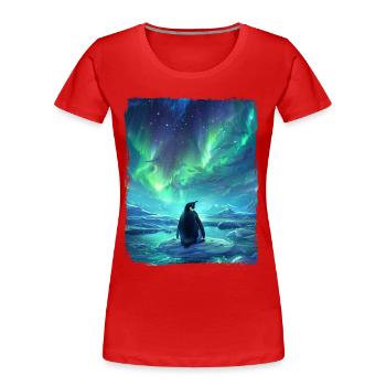 Aurores boréales Animal Aurore boréale Pinchot - T-shirt bio Premium Femme - bleu marine - Devant - Mia (176cm)
