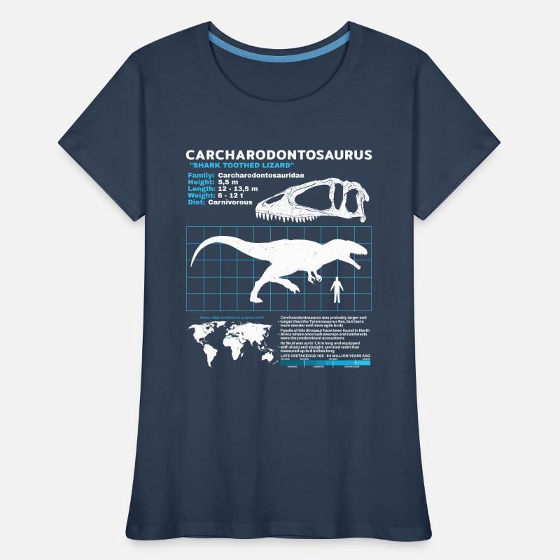 Fiche technique de Carcharodontosaurus T-shirt bio Premium Femme