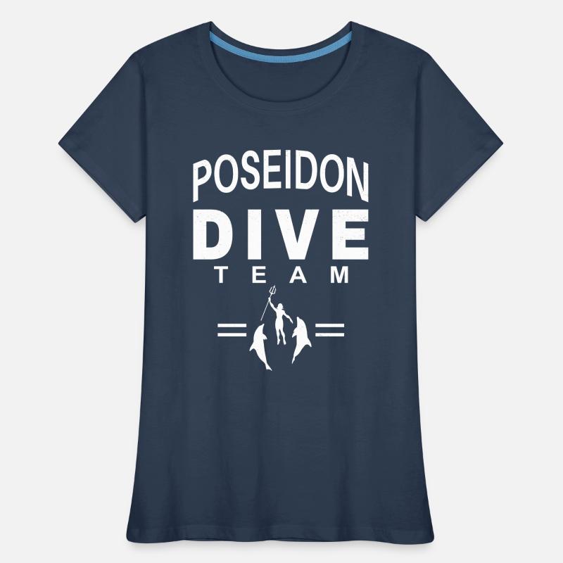 Équipe de plongée Poséidon T-shirt bio Premium Femme