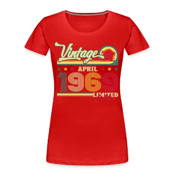 55. Geburtstag Mann April Jahrgang 1969 Vintage - Frauen Premium Bio T-Shirt - Navy - Vorne - Mia (176cm)