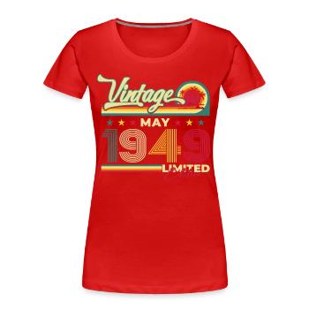 Vintage 1949 Vintage 1949 75th Birthday 1949 - Women's Premium Organic T-Shirt - navy - Front - Mia (176cm)
