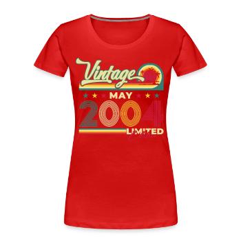Vintage 2004 Jahrgang 2004 20. Geburtstag 2004 - Frauen Premium Bio T-Shirt - Navy - Vorne - Mia (176cm)