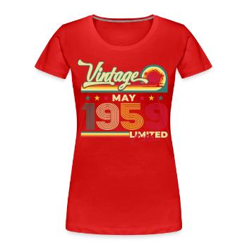 Vintage 1959 Jahrgang 1959 65. Geburtstag 1959 - Frauen Premium Bio T-Shirt - Navy - Vorne - Mia (176cm)
