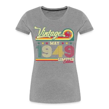 Legende Juni 1949 Jahrgang 1949 Geburtstag 1949 - Frauen Premium Bio T-Shirt - Navy - Vorne - Mia (176cm)