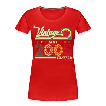 Original June 2005 Vintage 2005 19th Birthday 05 - Women's Premium Organic T-Shirt - navy - Front - Mia (176cm)
