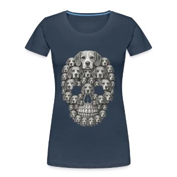 Beagle - Frauen Premium Bio T-Shirt - Navy - Vorne - Mia (176cm)