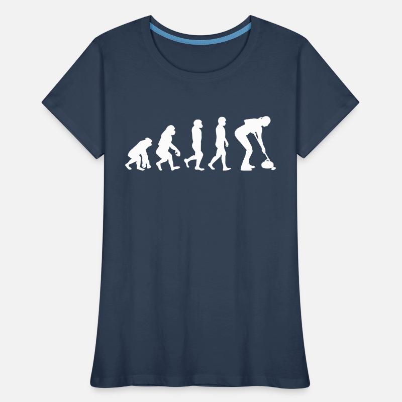 Curling Kehrfächer Winter Eissport Evolution Frauen Premium Bio T-Shirt