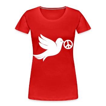 Friedenstaube Peacezeichen - Frauen Premium Bio T-Shirt - Navy - Vorne - Mia (176cm)
