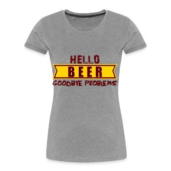 Hello BEER goodbye problems, hallo Bier tschüs Pro - Frauen Premium Bio T-Shirt - Navy - Vorne - Mia (176cm)