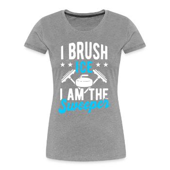 Curling Stone Curler - Women's Premium Organic T-Shirt - navy - Front - Mia (176cm)