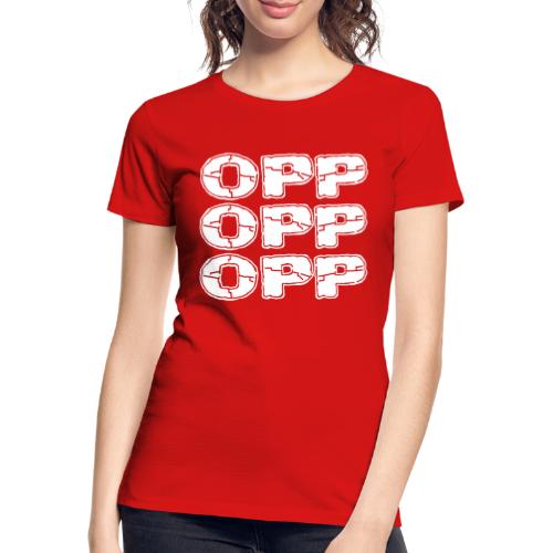 OPP Logo White - Naisten premium luomu-t-paita