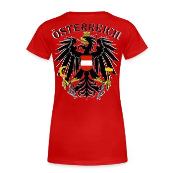 Austria Austria Austria Coat of Arms Adler Patriot - Women's Premium Organic T-Shirt - red - Back - Mia (176cm)