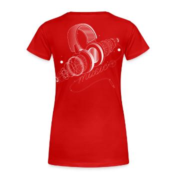 Parties individuelles d'un audio Casque - T-shirt bio Premium Femme - rouge - Dos - Mia (176cm)