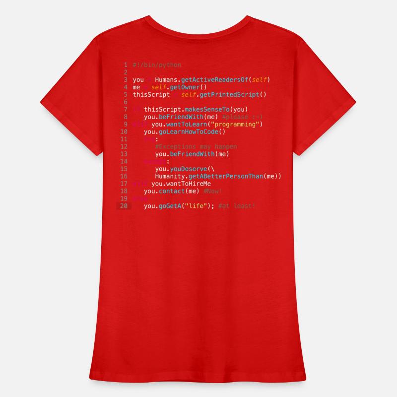 Be friends with programmers (in Python) Women's Premium Organic T-Shirt