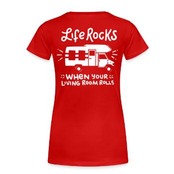 Camping - Frauen Premium Bio T-Shirt - Rot - Hinten - Mia (176cm)