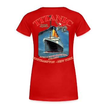 TITANIC NEW YORK KREATION Louis RUNEMBERG © Adagp - Frauen Premium Bio T-Shirt - Rot - Hinten - Mia (176cm)
