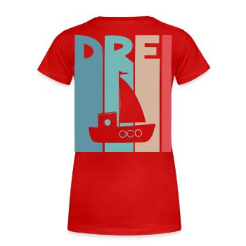 3 Jahre Kindergeburtstag - Frauen Premium Bio T-Shirt - Rot - Hinten - Mia (176cm)
