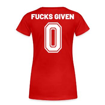 Zero Fucks Given – Logo en gras 0 - T-shirt bio Premium Femme - rouge - Dos - Mia (176cm)