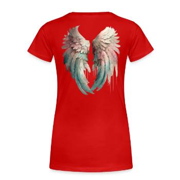 Angel s wings - Women's Premium Organic T-Shirt - red - Back - Mia (176cm)