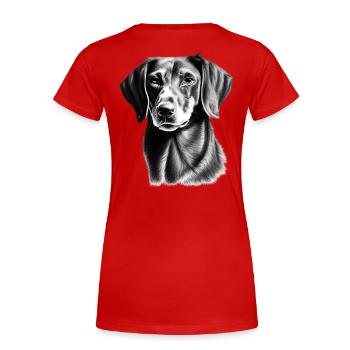 Shorthair Dachshund Dachshund Dachshund - Women's Premium Organic T-Shirt - red - Back - Mia (176cm)
