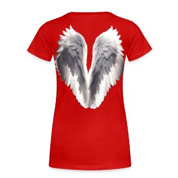Angel wings - Women's Premium Organic T-Shirt - red - Back - Mia (176cm)