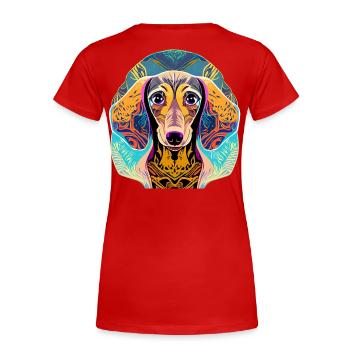 Dachshund - Women's Premium Organic T-Shirt - red - Back - Mia (176cm)